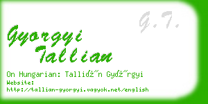 gyorgyi tallian business card